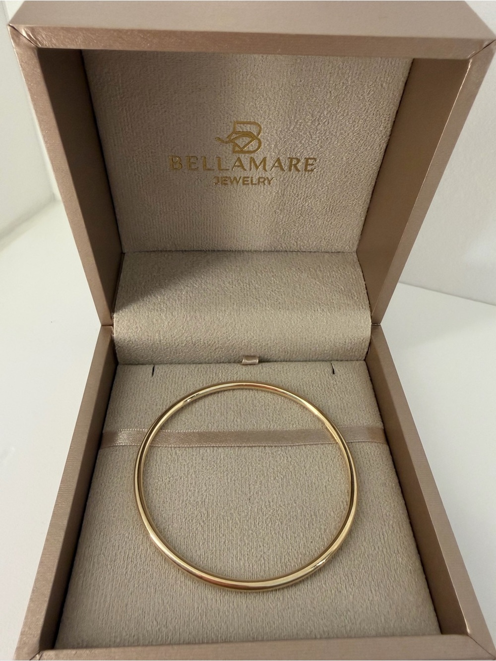 REAL GOLD - Italian 18K Solid Gold Polished Slip-On Bangle - Picture 3 of 9